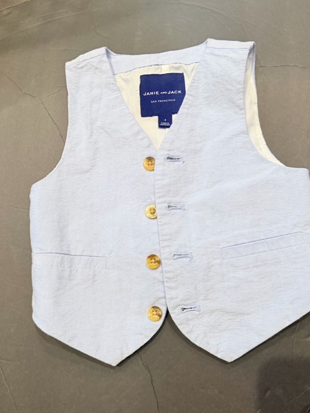 Janie and Jack Boy's Ocean Air Oxford Suit Vest.